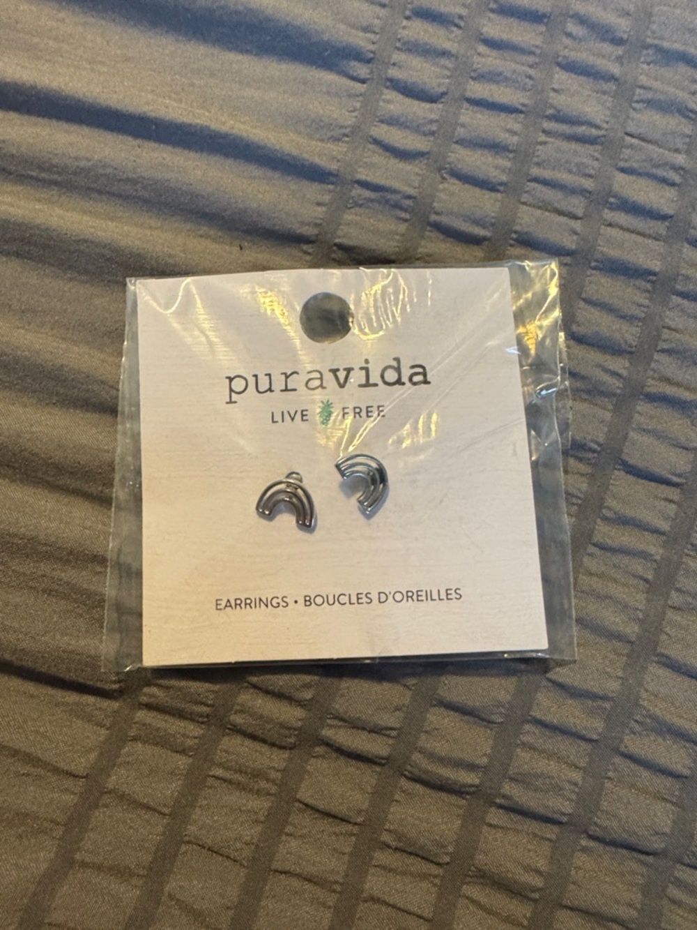 Pura Vida Silver Rainbow Stud Earrings